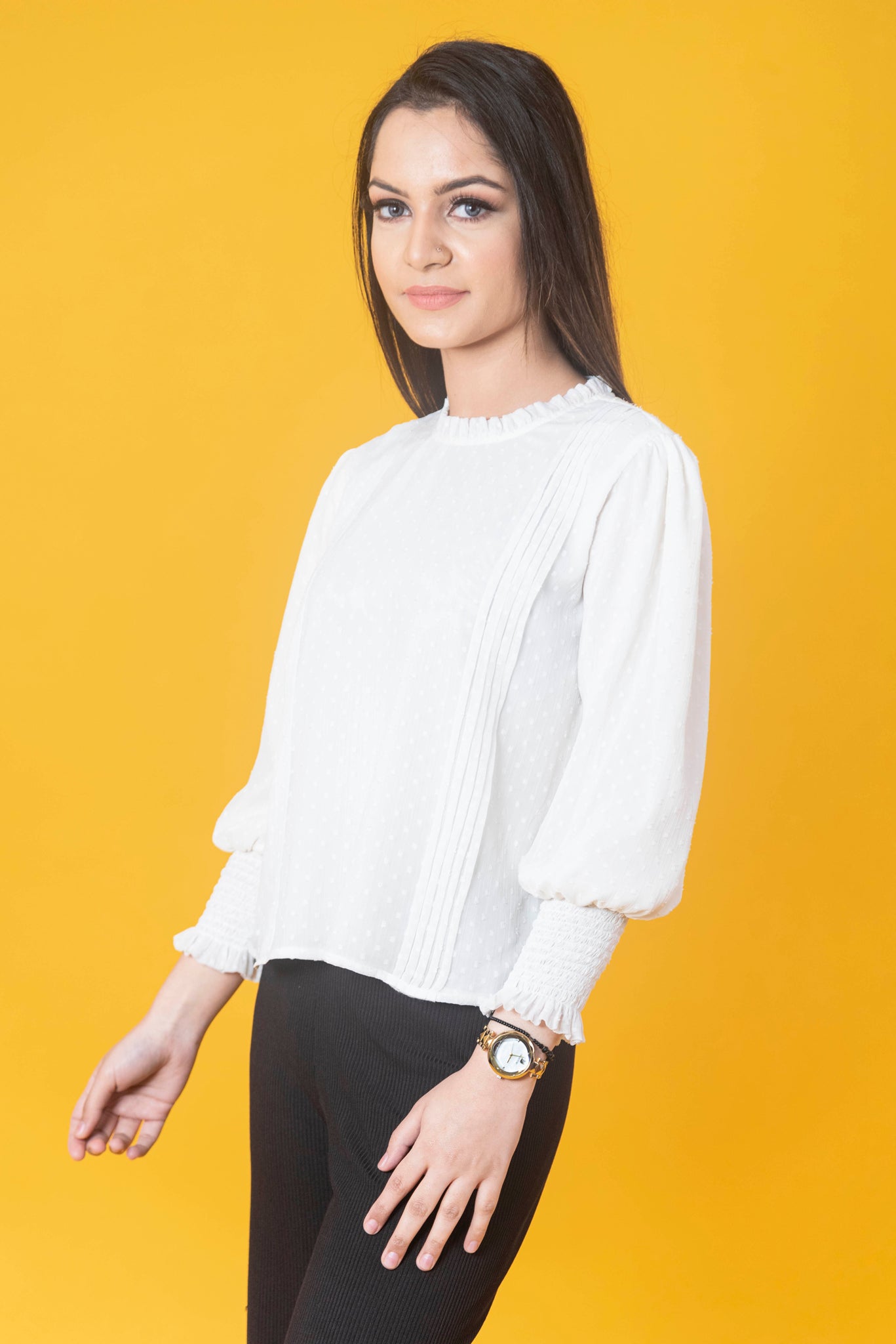 White dobby top