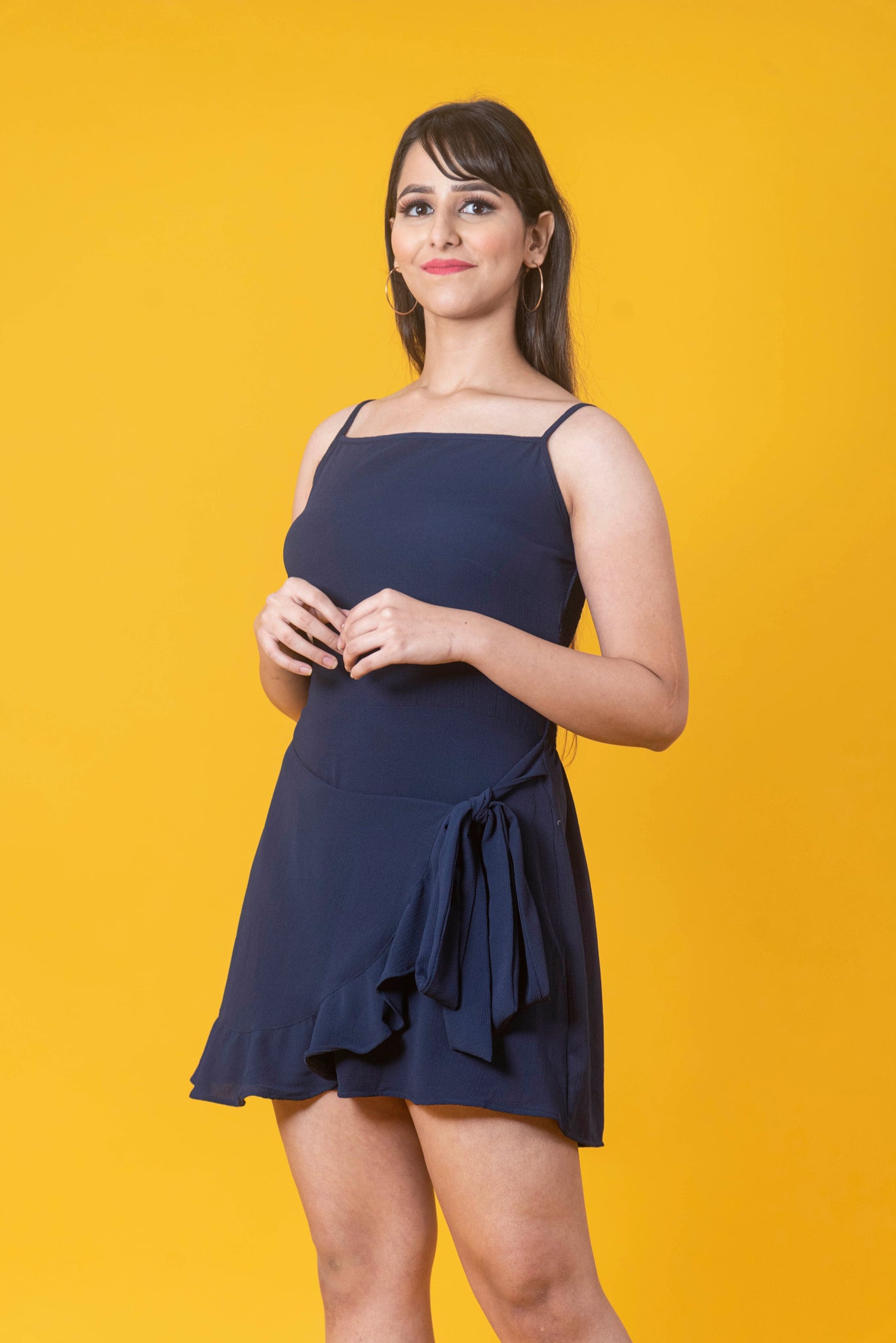 Solid Dress With Smocking