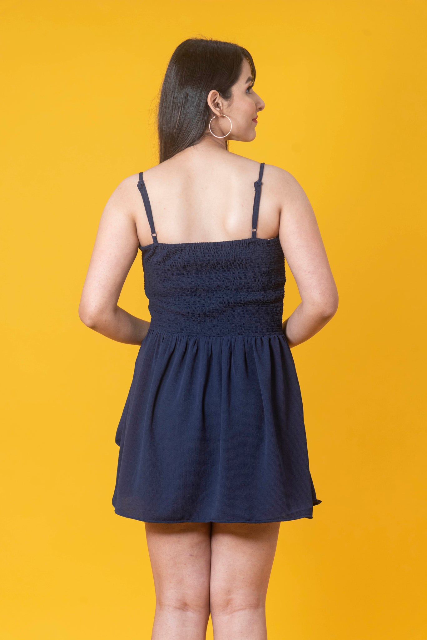 Solid Dress With Smocking