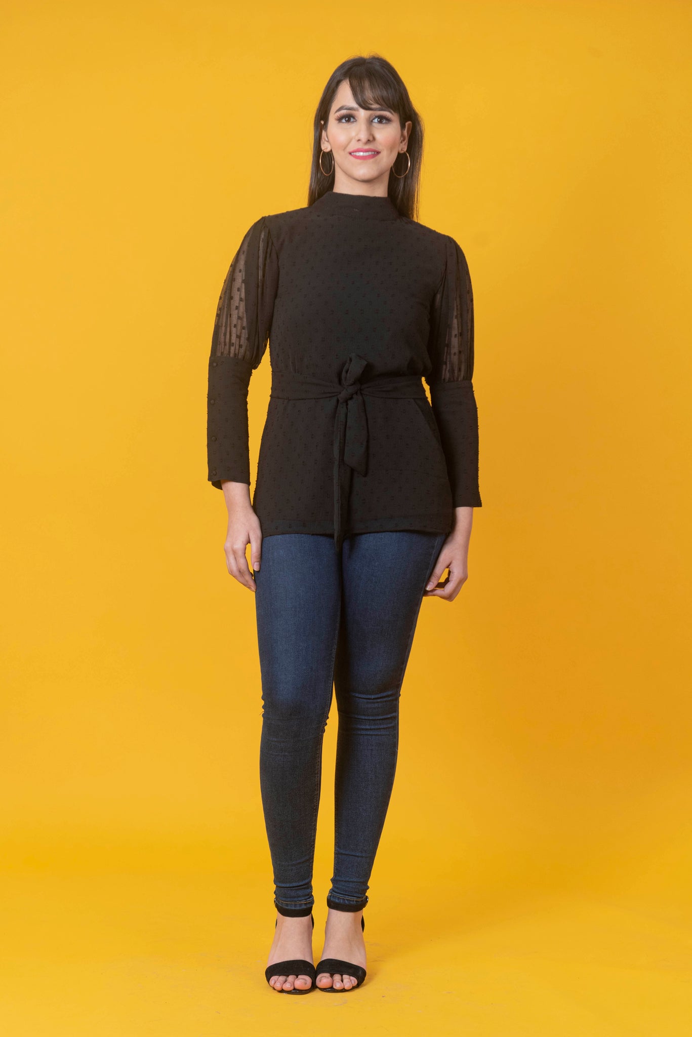 Black Dobby Top