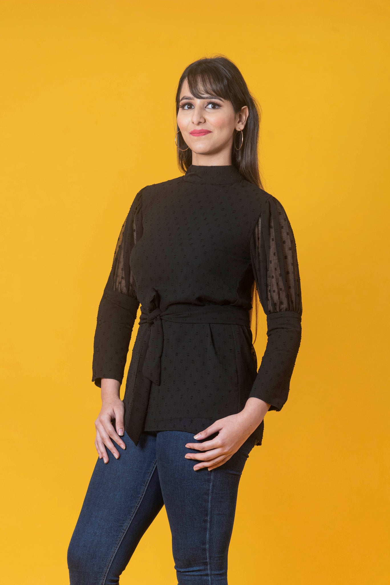Black Dobby Top