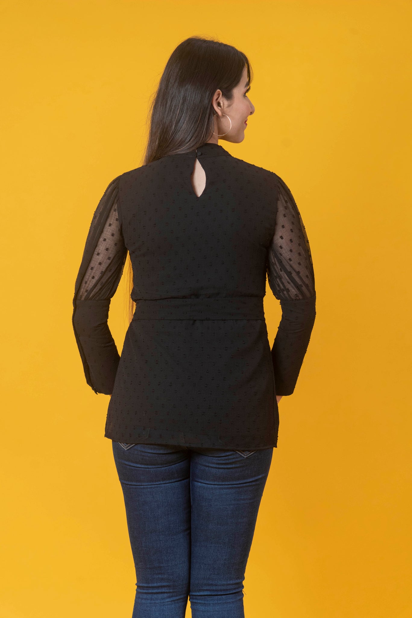 Black Dobby Top