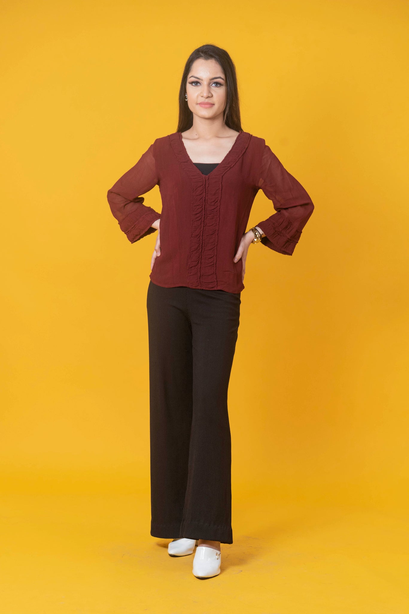 Maroon Solid Top
