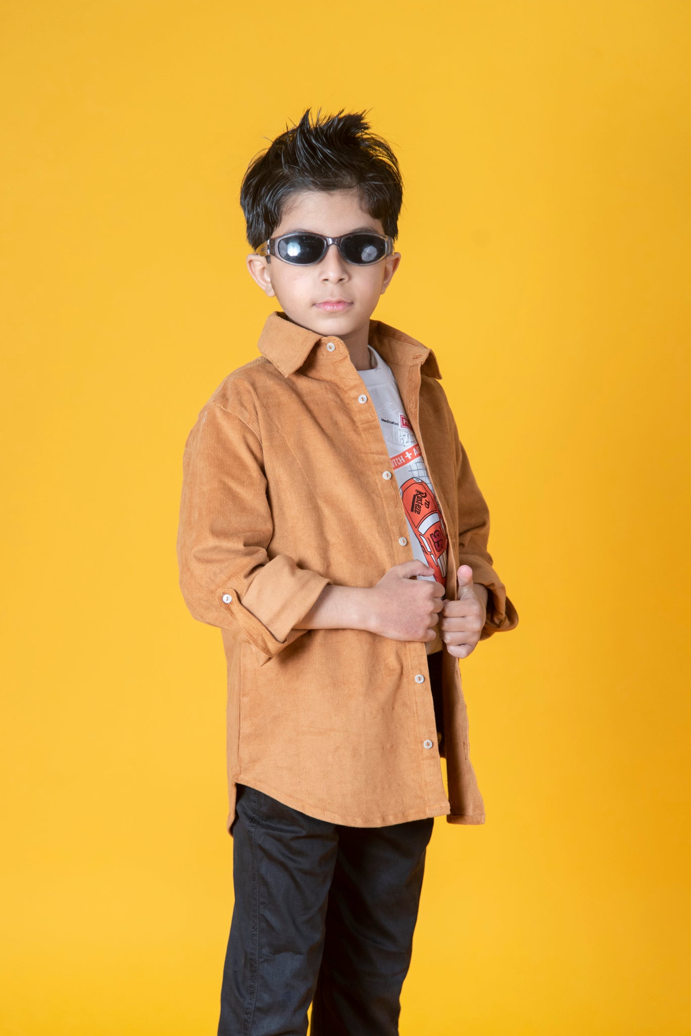 Alberto Boys-Corduroy Shirt With Elastane