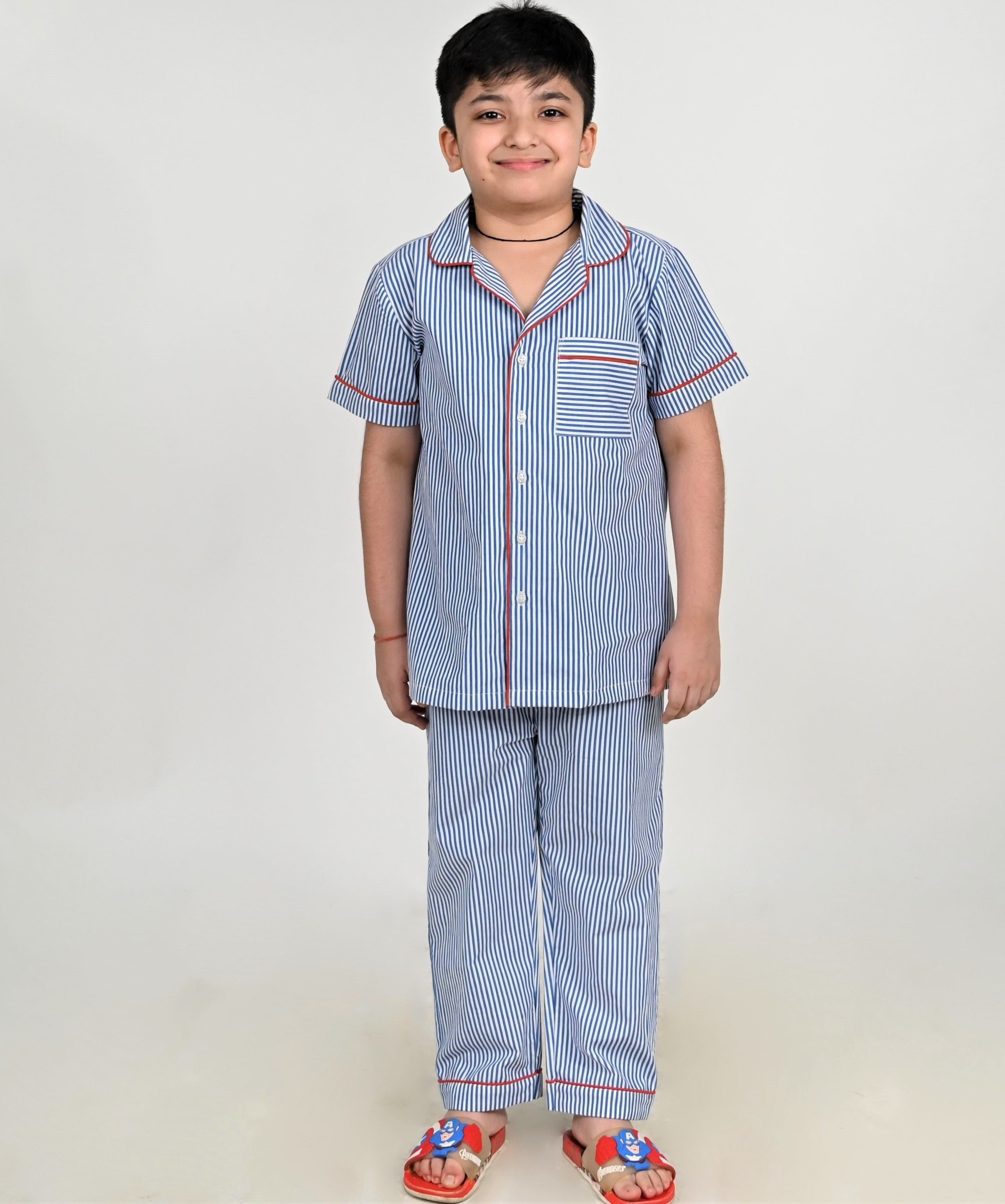Soft Blue Hues Ribbon Pure Cotton Kids Nightwear main image 0