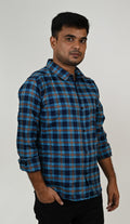 Men's Stylish Blue Checked shirt