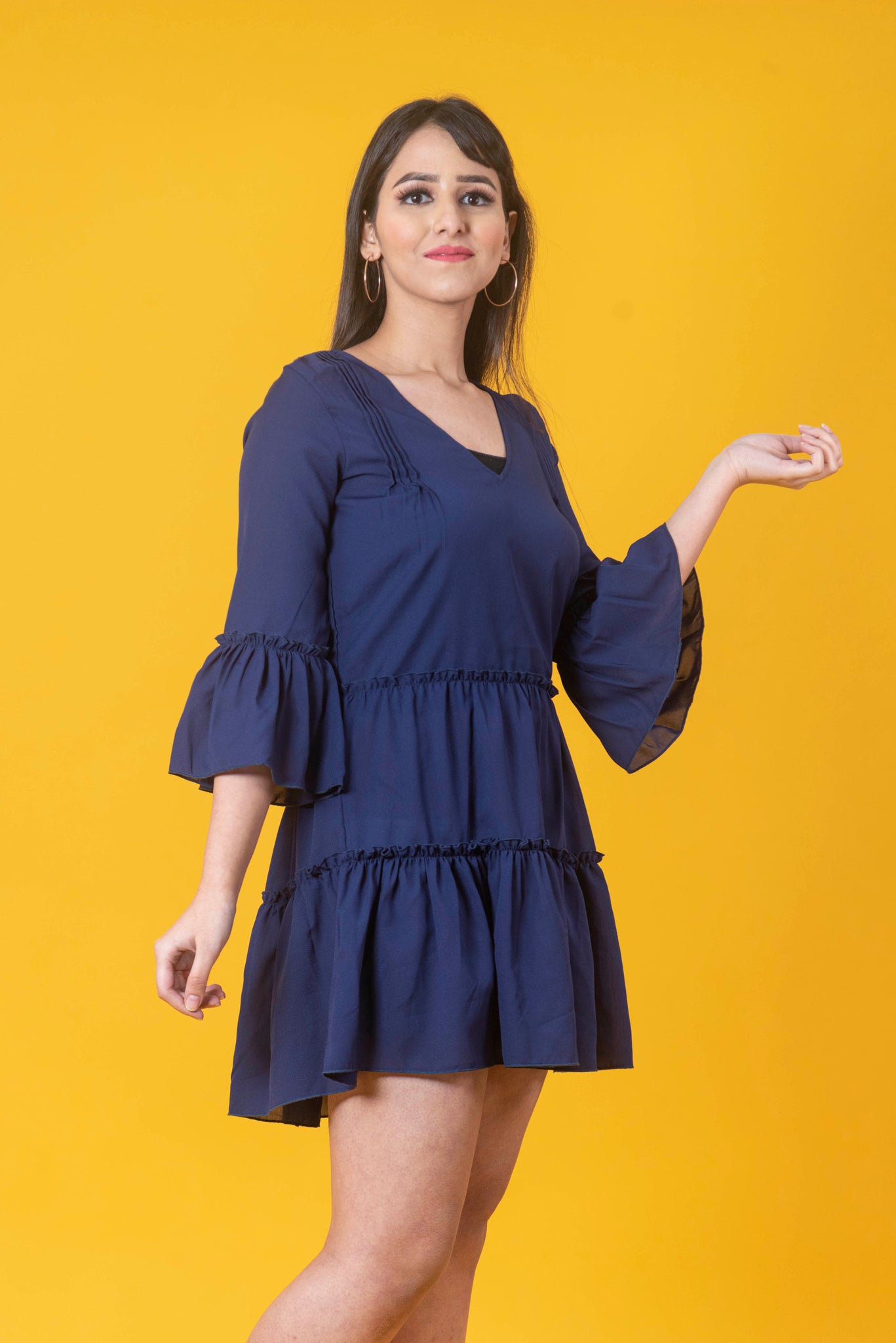 Navy Blue Solid Dress