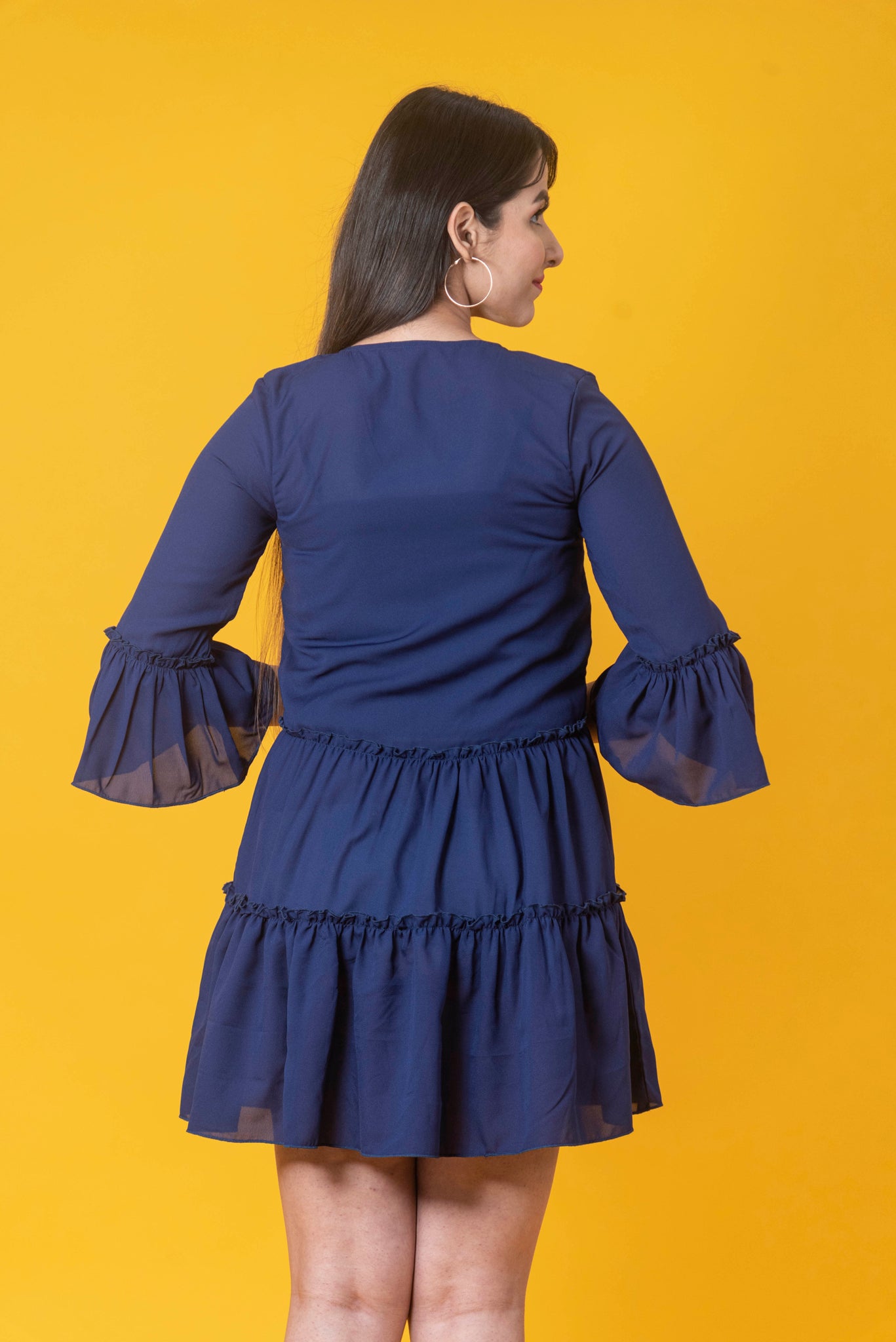 Navy Blue Solid Dress