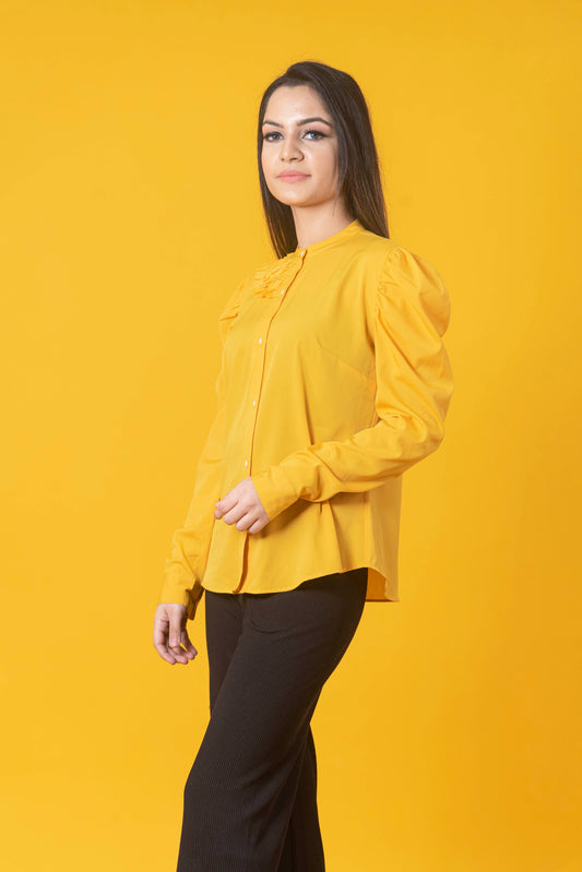 Yellow solid shirt