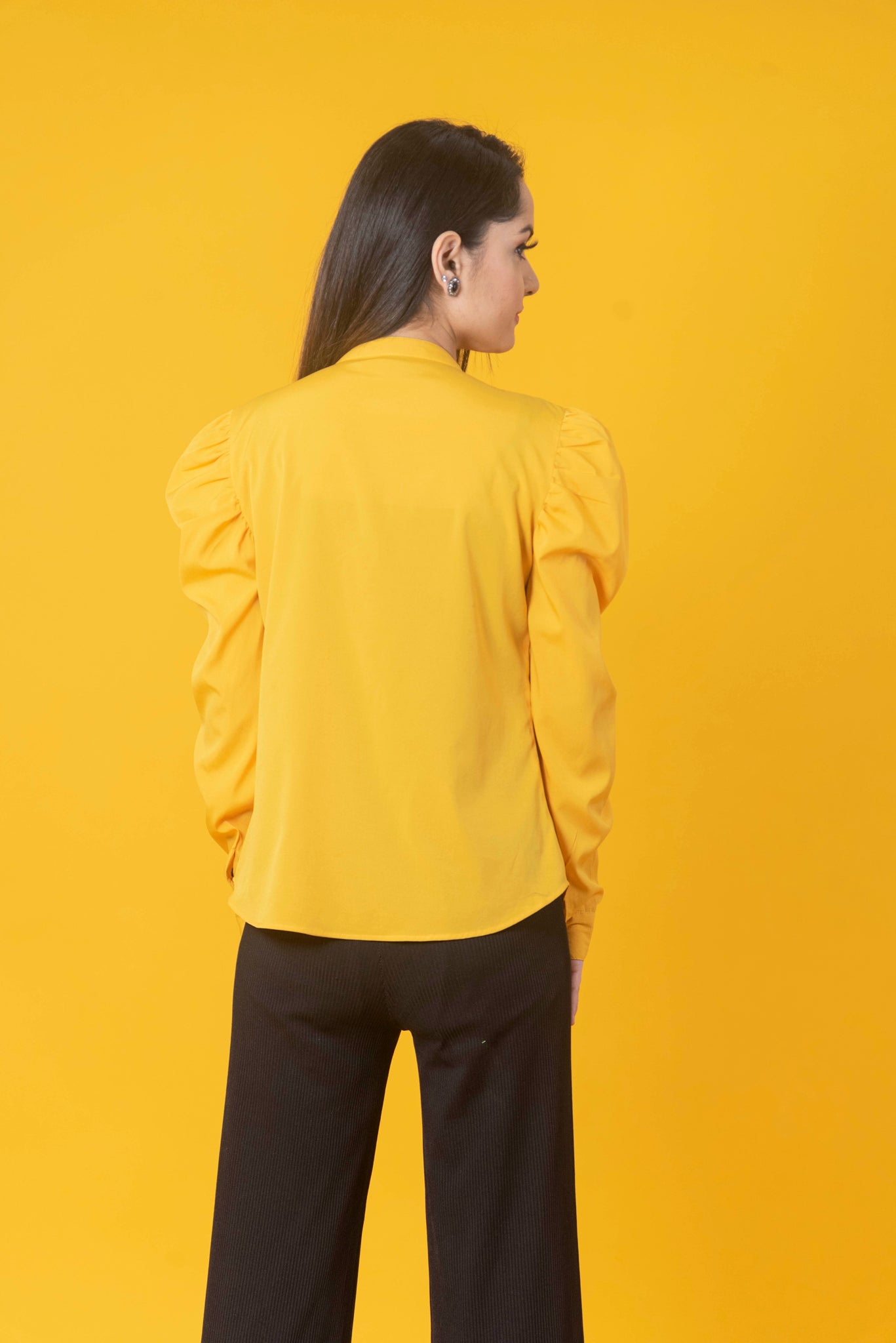 Yellow solid shirt