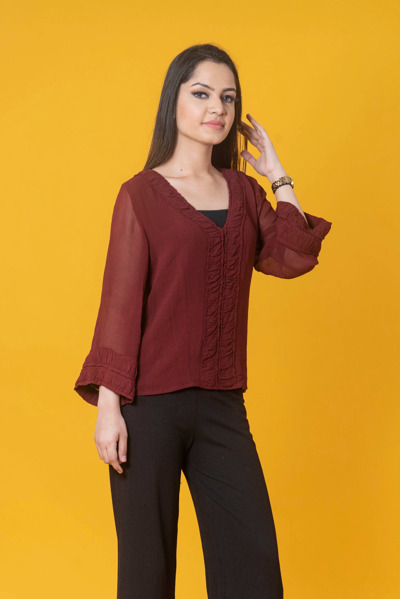 Maroon Solid Top