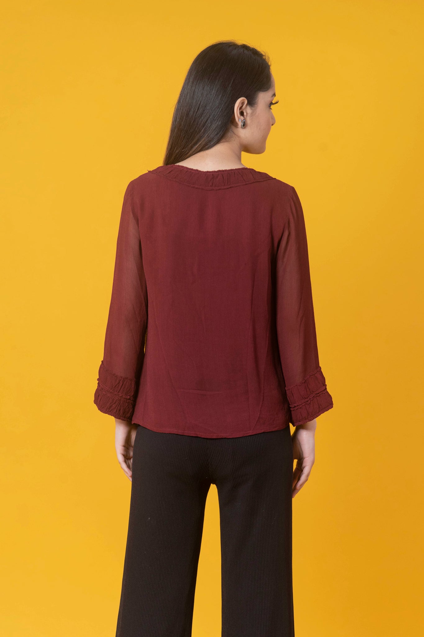 Maroon Solid Top