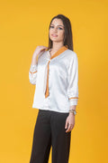 White solid shirt style top