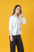 White solid shirt style top