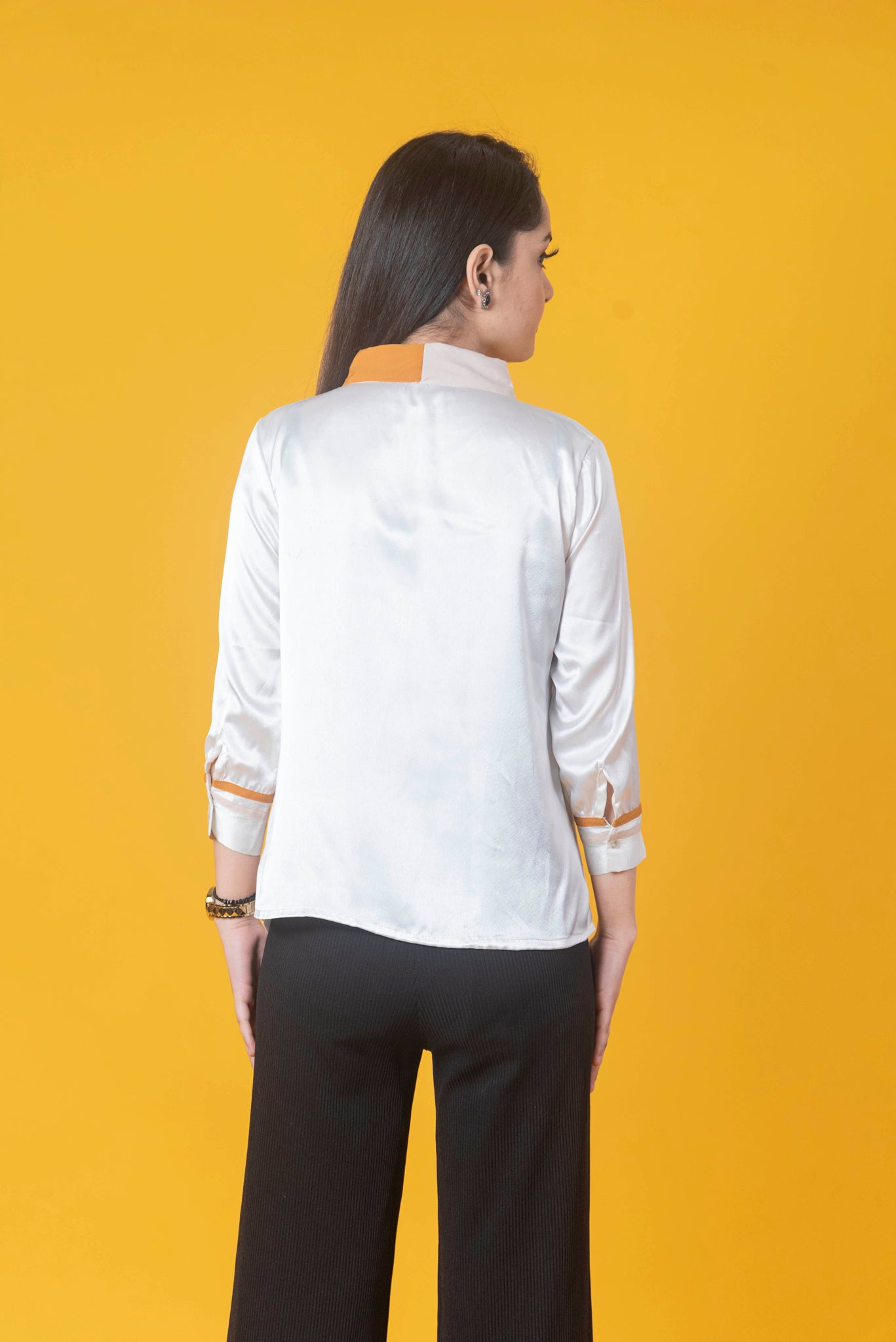 White solid shirt style top