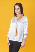 White solid shirt style top