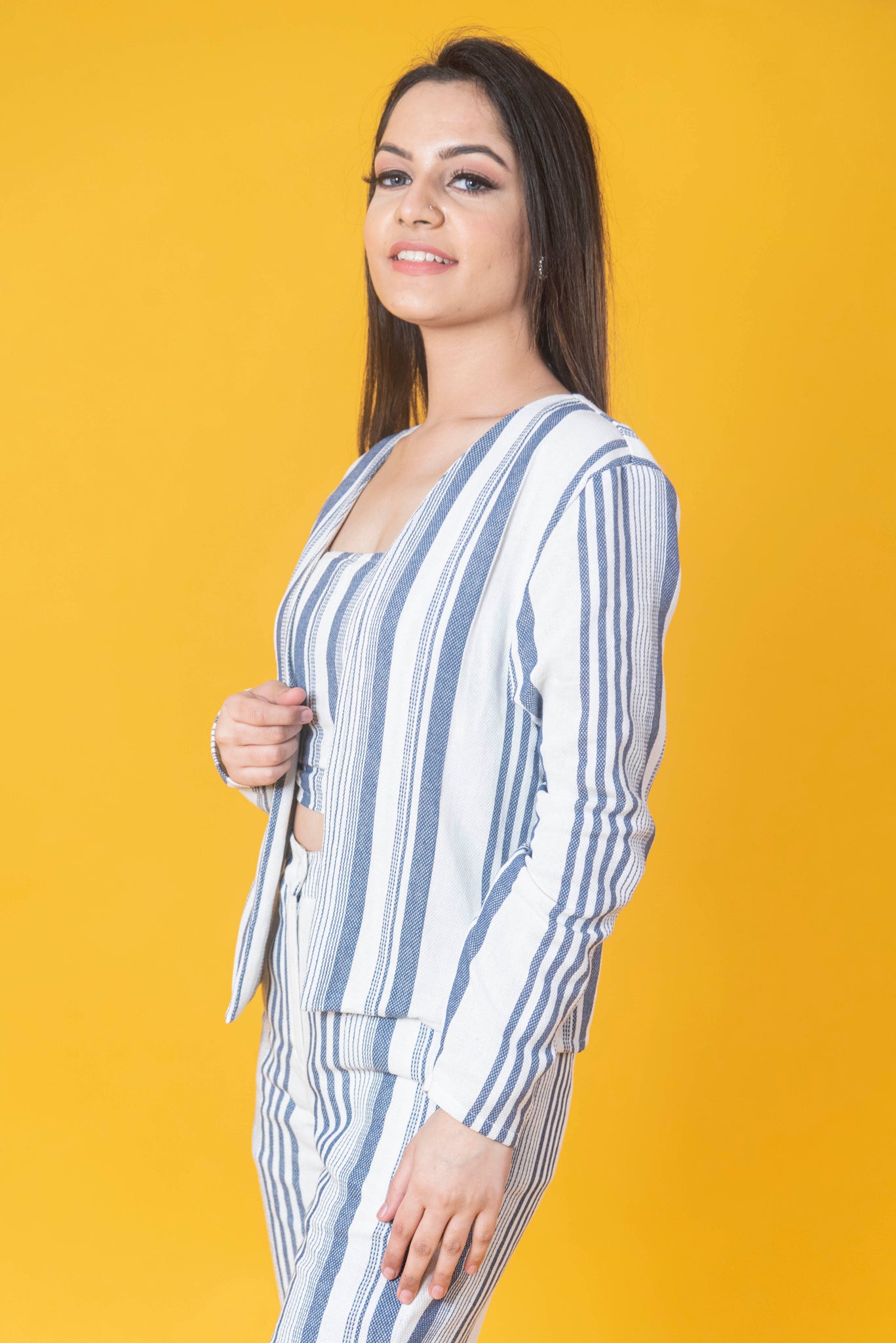 White and Blue striped 3 Pc set