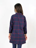 Navy-blue Checked Tunic