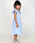 Girls Chambray Embroidered Dress