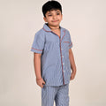 Kids Blue & White Striped Nightwear