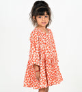 Girls Red-White Daisy Print Dress