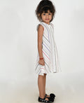 Girls Multi-Striped Asymmetric Dress