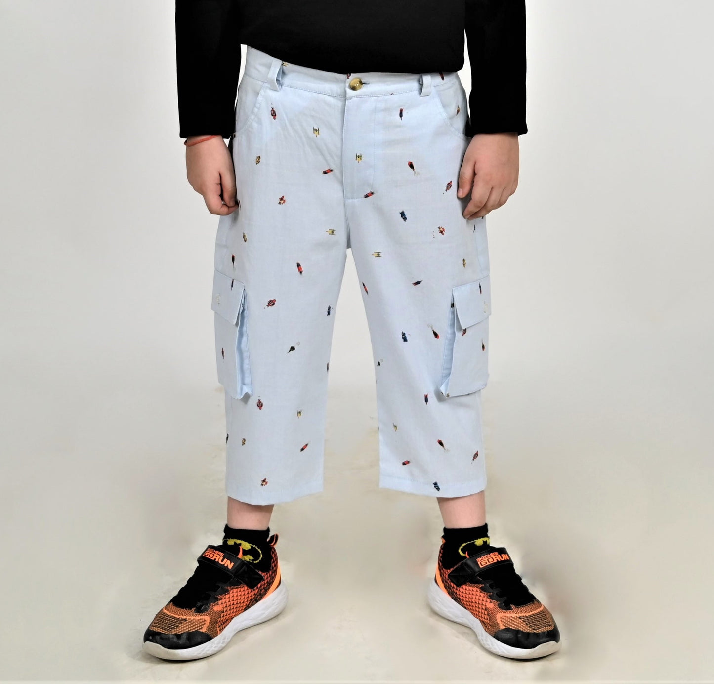 Oxford Blue Printed Capri