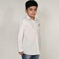 Boys White Solid Casual Shirt