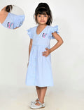 Girls Chambray Embroidered Dress